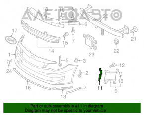 Air duct frame in bumper left Kia Optima 16-18