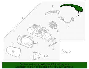 Left side mirror cover for Kia Sorento 2021-2025
