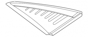 Triangle plug rear wing right Hyundai Elantra 21-23 black