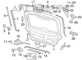 Porsche Panamera 10-16 Tailgate Closing Button