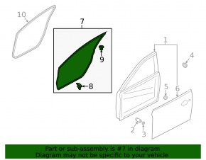 Front right door seal for Mazda 6 14-17