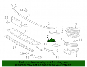 Right front bumper lower grille radiator deflector Land Rover Range Rover 18-21 PHEV