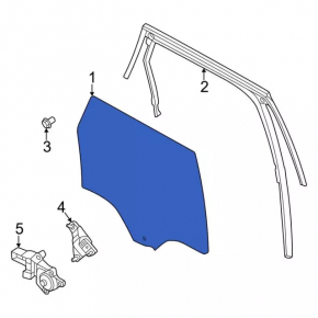 Front right door glass Ford Bronco Sport 21-25