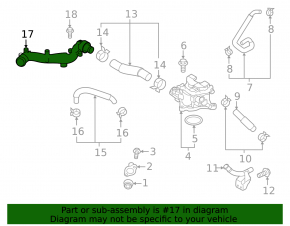 Cooling system pipe metal Subaru Outback 20-24