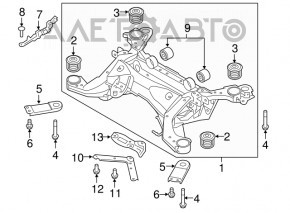 Rear subframe Volvo XC90 16-24 T5, T6 without air suspension, rusty