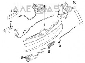 The trunk door is bare, the lower part of the BMW X5 F15 14-18 black 475, painted, paint smudges