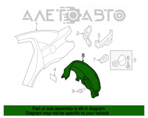 Mudguard rear right Chrysler 200 11-14