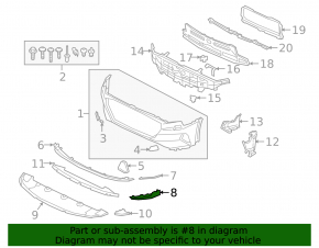 Front bumper lip left Audi E-Tron 19-23 Quattro