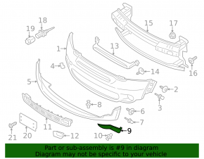Mudguard front bumper lower left Mini Cooper Countryman R60 10-16