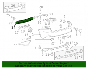 Lexus IS 14-20 rear bumper absorber