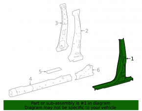 Body pillar central right Lexus IS 14-20 sawed off dented