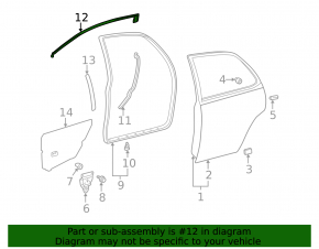 Rear left window seal for Lexus ES300 ES330