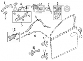 Honda Civic X FC 16-19 4D Front Right Outer Handle Cap