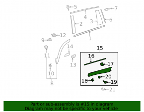 Lower rear right door trim for Toyota Highlander 14-19