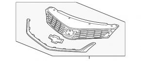 Radiator grill grill Chevrolet Cruze 16-