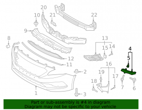 Front bumper mount left Hyundai Sonata 16-17 hybrid