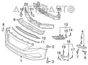 Front bumper mount left Hyundai Sonata 16-17 hybrid