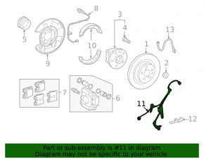 ABS sensor wire rear right Lexus LS460 08-17 rwd