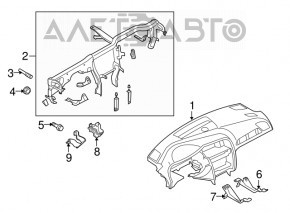 Torpedo front panel without AIRBAG Audi A4 B8 13-16 gray rest