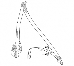 Audi A4 B9 17-25 Black Passenger Seat Belt, Type 2