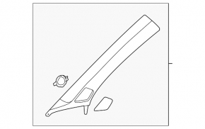 Front pillar trim upper right Audi A3 22-26 gray