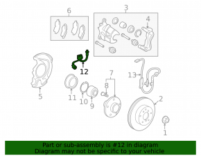 Rear left brake hose for Toyota Venza 09-12