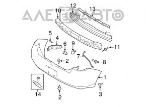 Ford Focus USA 2011 rear bumper absorber with broken guides