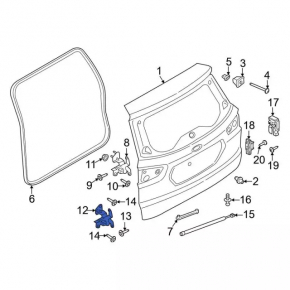 Lower tailgate hinge Ford Ecosport 18-22