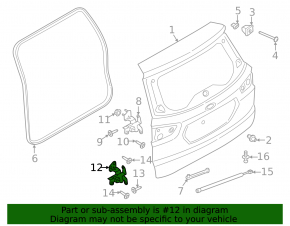 Lower tailgate hinge Ford Ecosport 18-22