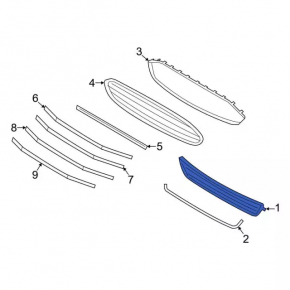 Lower grille front bumper Ford Fusion mk5 13-16 gloss cracks