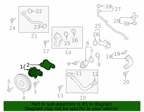 Water pump for Porsche Cayenne 19-26 3.0T