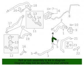 Lower cooling hose for Nissan Leaf 11-12