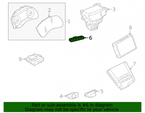 Infiniti QX50 19-20 dashboard button block for 360-degree cameras, parking assistant, and trunk lid opening