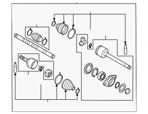 Front right axle shaft for Nissan Murano z51 09-14
