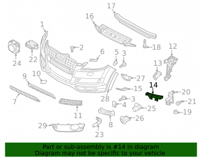 Front bumper mount right under headlight Audi Q7 4L 10-15