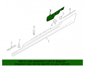 Left rear threshold mount for BMW 8 G15 20-25