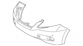 Bare front bumper Lexus RX450h 10-12 pre-rest for parking sensors and headlight washers