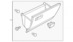 VW Tiguan 18-24 glove compartment, black