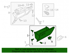 VW Tiguan 18-24 glove compartment, black