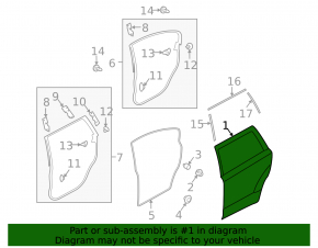 Subaru Outback 10-14 rear right door
