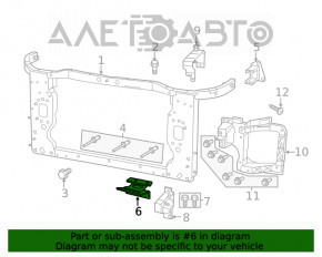 Radiator bracket lower left Jeep Cherokee KL 14-18 3.2