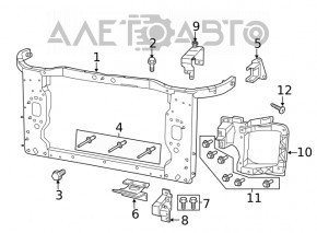 Radiator bracket lower left Jeep Cherokee KL 14-18 3.2