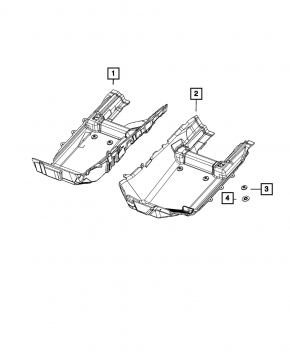 Jeep Grand Cherokee WL 21-25 black front left floor covering