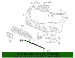 The front bumper lip of the Honda Civic XI FE/FL 22-26 is worn out.