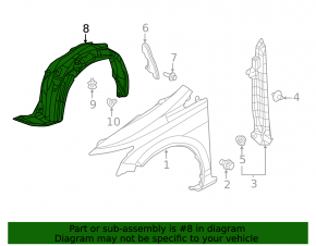 Front left fender liner for Honda Civic 13-15