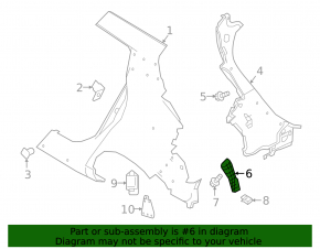 Rear right mudguard Nissan Leaf 18-