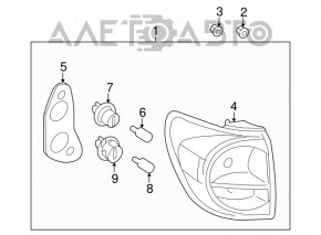 Light outer wing left Toyota Sequoia 08-17
