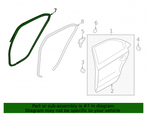 Rear left door seal for Hyundai Sonata 11-15