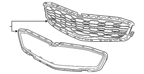 Chevrolet Malibu 2016-2018 front bumper grille