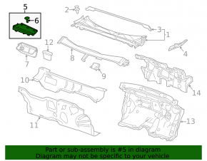 Chevrolet Impala 14-20 Windscreen Wiper Grate Drain